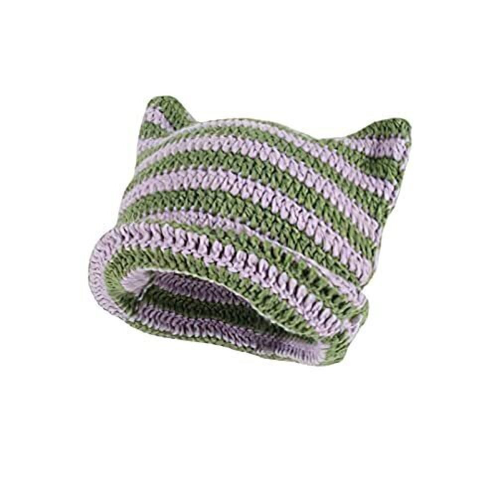 9457 Crochet Hats Vintage Beanies Fox Hat Grunge Goth Beanies Hat Y2K